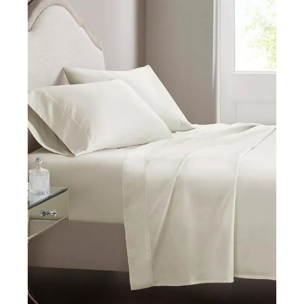 Croscill 500 Thread Count Egyptian Cotton 4 Piece Sheet Set Queen Ivory $290